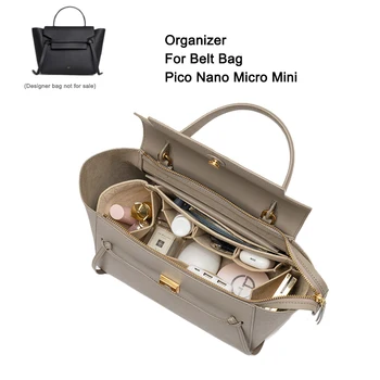 Вмъкване-Органайзер за дамска размер, Войлочный подложка за чанта с джоб за телефон, Шейпър чанти-тоут, За Celine Belt Nano Micro Mini, 2 стил