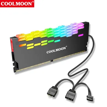 COOLMOON RA-2 RAM Memory Bank Охладител Охладител 5 В ARGB Цветни Мигащи Теплораспределитель За PC Аксесоари За Настолни Компютри
