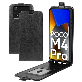 POCO M4 PRO 4G 2022 Флип Вертикален Кожен Калъф за Награда Държач За Карти Xiaomi POCO M4 PRO M4PRO 4G Пълно Покритие на Корпуса