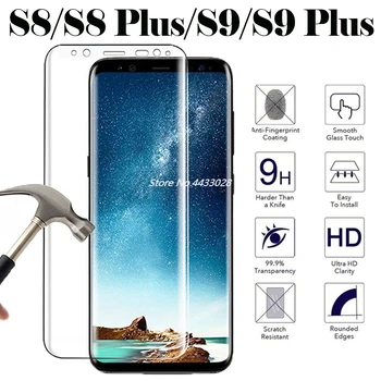 За Samsung Galaxy S8 Защитното Стъкло на Екрана S9 S 8 9 Plus 3D Протектор На Камерата S8Plus S9Plus 8S 9S Tremp Очила Закалено Стъкло