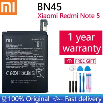 Въведете mi 100% Оригинална Батерия BN45 4000 ма За Xiaomi Redmi Note 5 Note5 BN45 Сменяеми Батерии За телефон + Инструменти