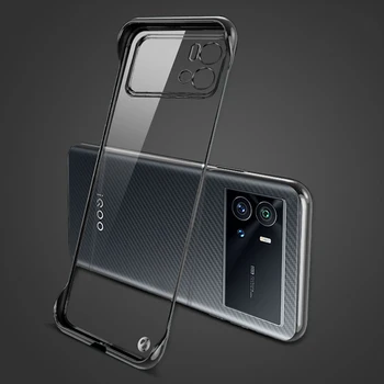 Ултратънък Бескаркасный Калъф с Покритие За vivo iQOO 9 8 7 iQOO9 Pro 5G Твърд PC Прозрачна Камера Защитни Делото във формата На Миди
