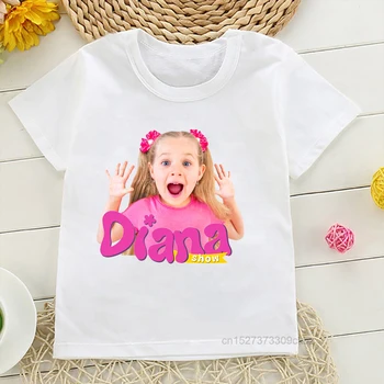 2022 Нова Тениска за момичета, Сладки Бебешки Тениски с изображение на Даяна, детски Тениски с анимационни Принтом, лятна модни дрехи за момичета, Риза, Потник