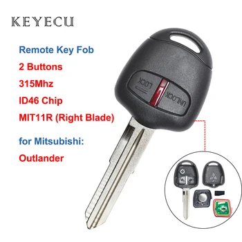 Keyecu за Mitsubishi Outlander 2005 2006 2007 2008 2009 2010 Дистанционно Ключ за Кола Ключодържател 315 Mhz Дясно Острие