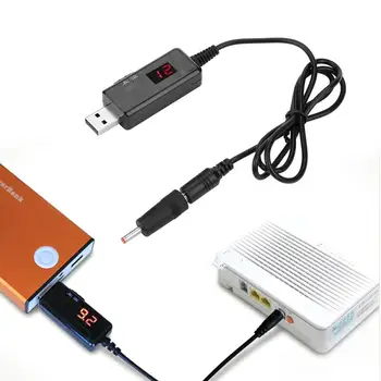 USB към DC в повишаващ Преобразувател на Кабел 5 до 9 В 12 Регулируем Превключвател Трансформатор за Постоянен Ток с Регулатор на Напрежение Волта Захранване Led Кабел Di Q6M1