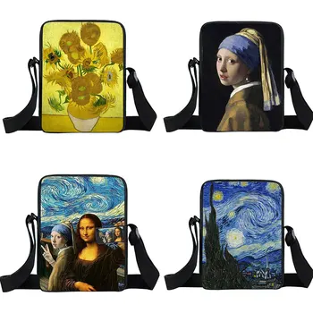 Дамска Чанта Van Gogh Starry Night, Холщовые Чанти-незабавни посланици, Малки Чанти През Рамо, Чанти-тоут за Момичета, Чанта за Книги, Подарък Чанта на Рамото за Пътуване