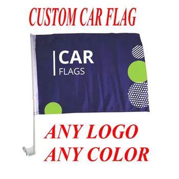 zwjflagshow Обичай Логото на Печатни Автомобилни Знамена 30x45 см, Прозорец на Кола, Мини-Кола Флаг на Страната с пластмасово флагштоком