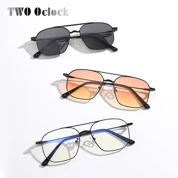 Двуцветен Ретро Квадратни Слънчеви Очила Женски Мъжки Цветни Лещи Слънчеви Очила с UV400 Слънчеви Очила За Шофиране Нюанси Очила В Метални Рамки