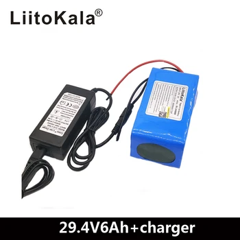 LiitoKala 24 В 6Ah 7S3P 18650 Батерия литиева батерия 24 Електрически Велосипед, мотопед/електрическа/акумулаторна литиево-йонна батерия + 29.4V2A