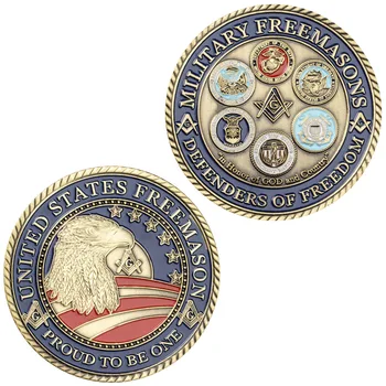 Франкмасонская сувенирни монети на Съединените Щати Защитниците на франкмасона Масонская Златна Възпоменателна монета Вызовная Монета