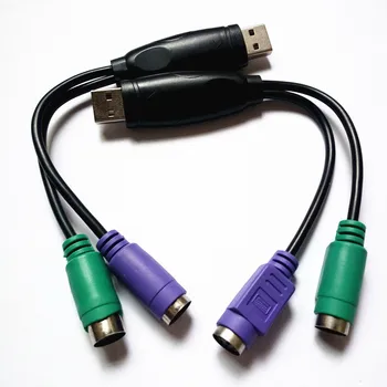 USB 2.0 съединители за PS/2 PS2 женски захранващ кабел адаптер подходящ за мишка клавиатура с кръгла глава с кабел за предаване на данни адаптер