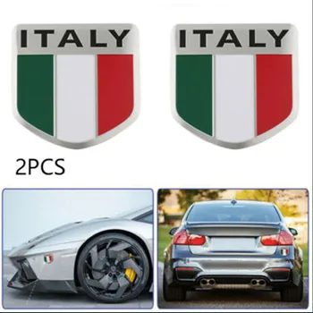 2 ЕЛЕМЕНТА Алуминиев 3D Метал ИТАЛИЯ Италиански Флаг Стикер Емблема на Иконата на Стикер на Автомобила Красят Автомобилни Аксесоари
