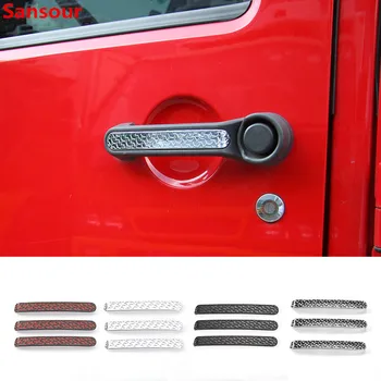 Sansour ABS Автомобилни Външни Аксесоари Врата копчето Украса Капак Завърши Етикети За Jeep Wrangler 2007 Up Автомобилен Стайлинг