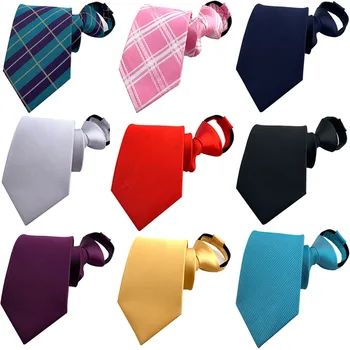 Мъжка Вратовръзка с цип на Едро 50*8 см, Мъжки Бизнес Жена Вратовръзка, Предварително навързани Раираната Вратовръзка За Младоженеца, Вратовръзка