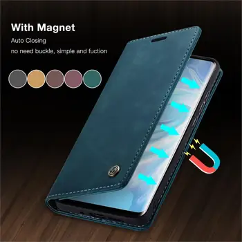 Луксозен Magnetic Flip Кожен Калъф-портфейл За iPhone 14 Pro Max Калъф-портфейл XR XS Max 13 12 11 7 6 plus 5S SE 2020 Магнитен Ретро