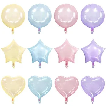 5шт 18 инча crystal jelly цвят на алуминиево фолио балон сватба, рожден ден украси crystal пентаграм любов топката