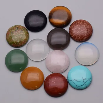 мода 20 бр/лот разнообразни естествен камък през цялата разход чар 25 мм кабошон мъниста за бижута, модни Пръстени аксесоари на едро