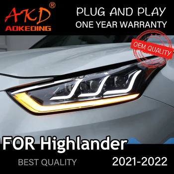 Headlight For Toyota Highlander 2021-2022 Car автомобили стоки LED DRL Hella Xenon Lens Hella Hid H7 Car Accessories