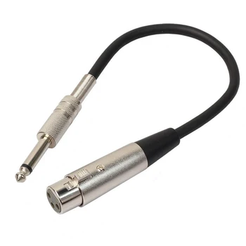 1бр 3-пинов XLR конектор 1/4 6,35 мм Моно Жак TRS аудио кабел Микрофон Адаптер