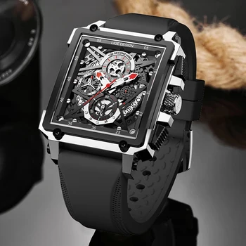 LIGE Мъжки Часовници Най-добрата Марка на Луксозни Квадратни Часовник Хронограф Спортни Ръчни Часовници За Мъже Модни Дата Водоустойчив Часовник Reloj Hombre