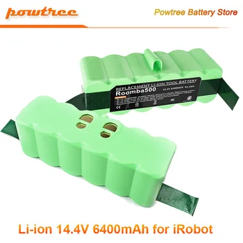 Powtree 6400 mah 14,4 v Литиево-йонна Акумулаторна Батерия За iRobot Roomba 500 550 620 650 760 770 серия 800 прахосмукачка батерия