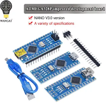 1 бр. Акция За arduino Nano 3,0 Atmega328 Контролер Съвместима такса WAVGAT Модул Такса за разработка на печатни платки, без USB V3.0