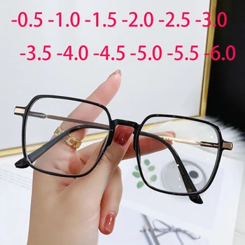 Нови Очила За Късогледство В Голяма Квадратна Рамка, С Довършителни Работи, Женски Оптични Очила За Недалновидно-1.0 -1.5 -2.0 -2.5 -3.0 -3.5 До -6.0