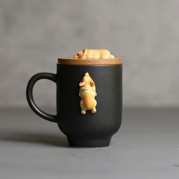 Карикатура 3D Corgi Френски Булдог Чаши Сладък животни Кафеена Чаша Чай, Чаша за Вода, За Мляко, Лимон Посуда За Напитки Пара Чаша Подарък За Приятели