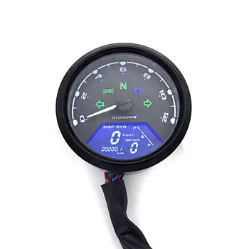 Универсален Цифров Измерител на Скоростта на Мотоциклета, Километраж, Оборотомер, Двухскоростной LCD Екран за 2-4 Турбо