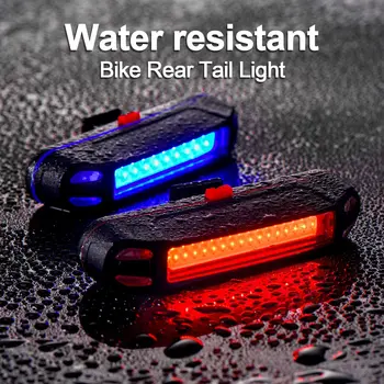 1бр USB акумулаторна задна светлина на велосипеда, супер водоустойчив ярък led фенер за сигурност на магистрала планински велосипед на 4 режима на осветление