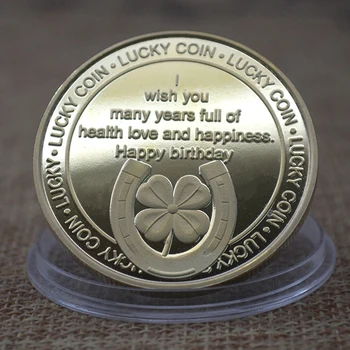 Честит Рожден Ден На Щастливата Монета Креативен Подарък Са Подбрани Позлатен Сувенирни Монети Честит Рожден Ден Колекция Възпоменателна Монета За Подарък