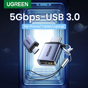 UGREEN C USB OTG Адаптер Бърз USB 3.0 за Type C Адаптер за Macbook Pro Xiaomi mi 10 Мини USB Адаптер Type-C OTG Кабел Конвертор