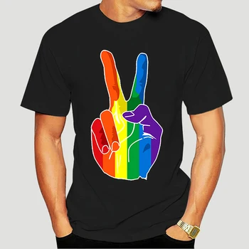 Мъжки гей ЛГБТ Pride Тениска с Къс Ръкав Тениска с Кръгло Деколте Красиви Дрехи XL Ретро Дъга