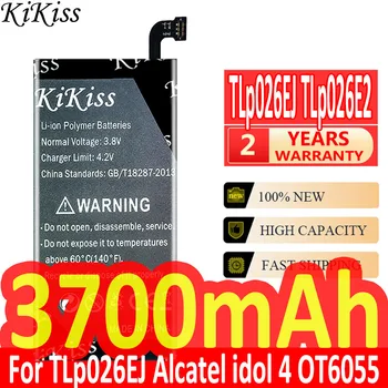 KiKiss 3700 mah TLp026EJ TLp026E2 Батерия за ALCATEL ONE TOUCH IDOL 4 6055 ДО TLp026E2 OT-6055 6055B 6055 H 6055U 6055Y Телефон