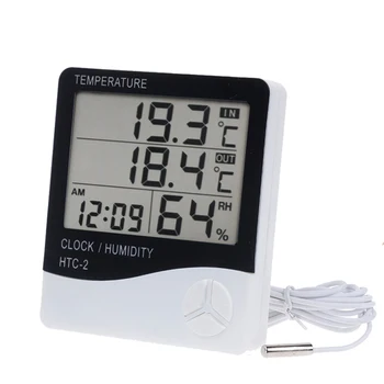 LCD електронен Цифров Измерител на Температура И Влажност на въздуха, Вътрешен И Външен Термометър, Влагомер, метеорологичната станция, Часовници, Термометри