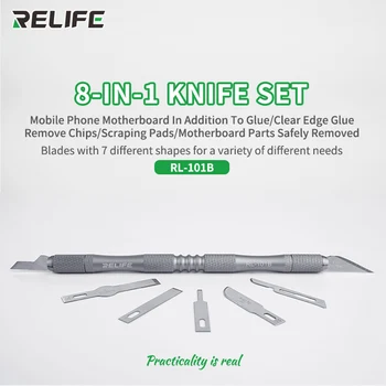 RL-101B 8 в 1 Процессорные нож Лепило За премахване на Ножове Телефон Отпечатък от Пръст на Чип за премахване на лепило Скулптура Скалпел Нож Разделочный