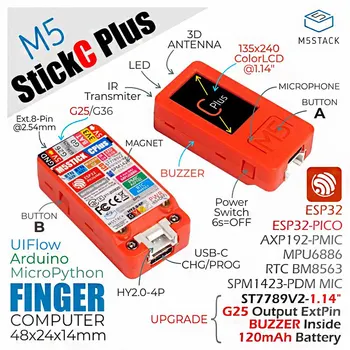 M5StickC PLUS ESP32-PICO Mini Ин-Entwicklungsboard-Комплект ESP32 Ин-контролер