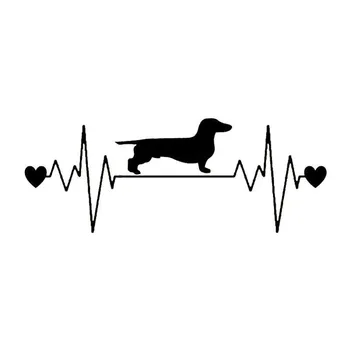 Автомобилни стикери радиоволна червено сърце куче творчески водоустойчив слънцезащитен крем PVC15CM