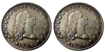 US 1794 Две Лица на Свобода Косата Долар сребърно покритие Копирни Монета