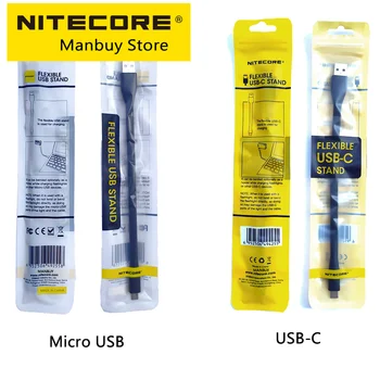2023 NITECORE Type C Гъвкав/micro USB Кабел За зареждане със Стойка За TIPSE TINI2 MH12V2 MH10V2 MH10S MH12S Фенерче NU35 Налобный фенер