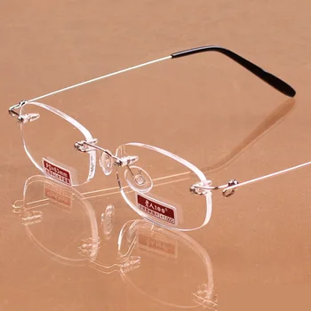 Очила За Четене В Квадратна Рамка, Гъвкави Очила За Далекогледство С Футляром, Прозрачни Лещи От Смола, Безрамная Стъклена Дограма, Мъжки
