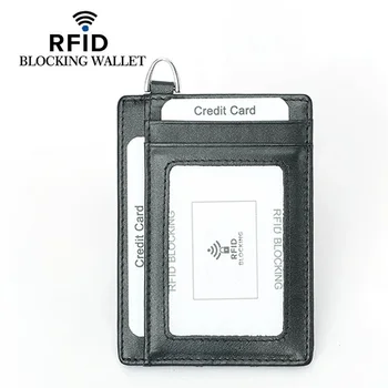 GENODERN RFID Държач за Карти, изработени от Въглеродни Влакна, за Мъже с Катарама, Многофункционален Бизнес, Калъф за Кредитни Карти, Елегантен Мъжки Портфейл за Карти, Портфейл