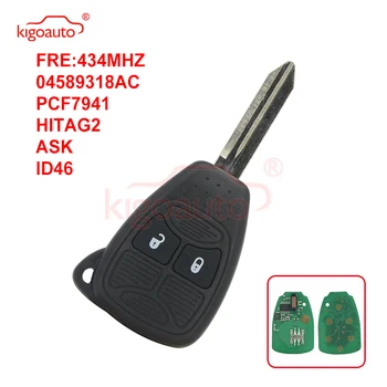 Kigoauto дистанционно главоболие ключ с 2 бутона 434 Mhz 04589318AC дистанционно ключодържател за jeep, Chrysler 300C Voyager ключ за Dodge Caliber Nitro