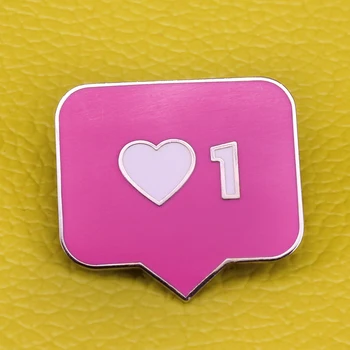 Уведомление за булавке с емайл Instagram 1 харесвам брошки икона с речевым мехур персонализирани игли с текстово съобщение прекрасна украса за чат забавен подарък