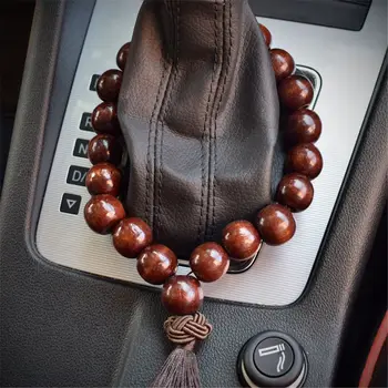 Дървени Мъниста Буда Автомобилно Огледало За Обратно Виждане Окачен Медальон Интериор Украшение Молитвени Благословии