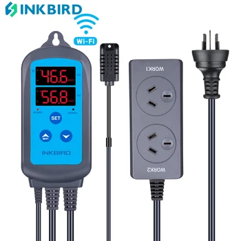 INKBIRD IHC-200-WiFi, Цифров контролер влажност Plug-n-Play Сензор за влажност Подкрепа Овлажнител Фен на Изсушаване iOS и Andriod