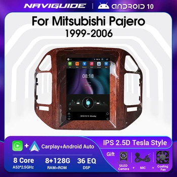 НАВИГАТОР За Mitsubishi Pajero V60 V68 V73 1999-2006 Радиото в автомобила Android 10 Tesla Стил Екран Мултимедиен Плейър GPS Главното Устройство