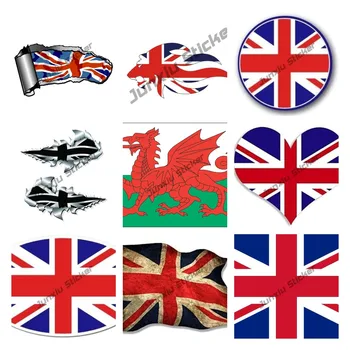 Креативна Кръгла, Овална Табелка с Флаг Union Jack във Формата на Сърце, Стикер с Флага на обединеното кралство, обединеното кралство Великобритания и Уелс, Графична Стикер