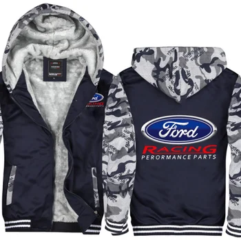 2022 Нови Зимни Високо Качество на Ford логото на автомобила Мъжки Изолирана Паркове За Мъже Палто С Качулка Яке Топли Ежедневни Палто На Лигавицата
