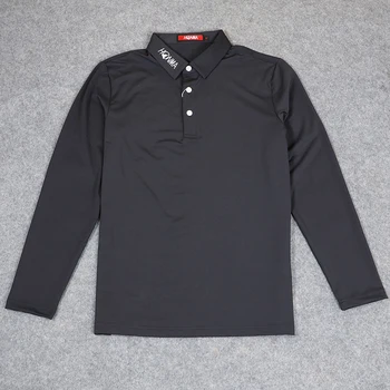 нови мъжки ризи за голф с дълъг ръкав, мъжки риза за голф с голяма яка и лого, риза за голф с дълги ръкави, есен облекло за голф, стрейчевая облекло за голф 2140
